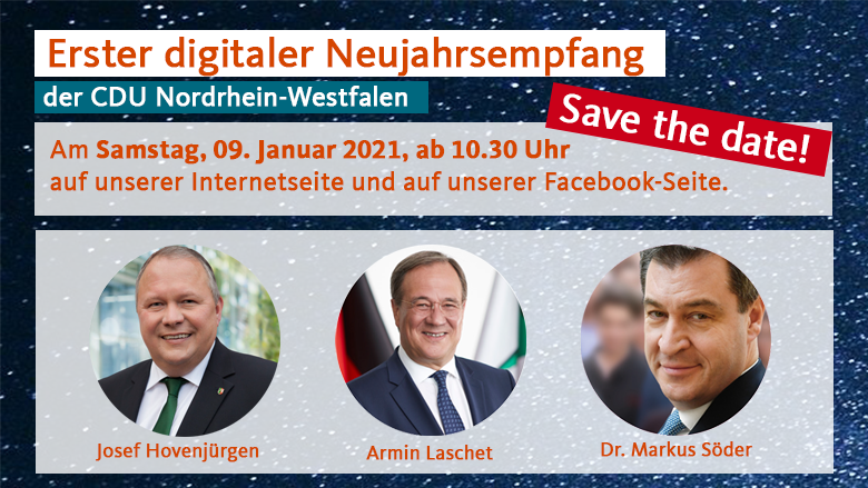 Erster digitaler Neujahrsempfang der CDU Nordrhein-Westfalen Erster digitaler Neujahrsempfang der CDU Nordrhein-Westfalen