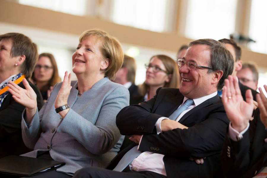 Angela Merkel und Armin Laschet in Bad Godesberg und Waldbröl